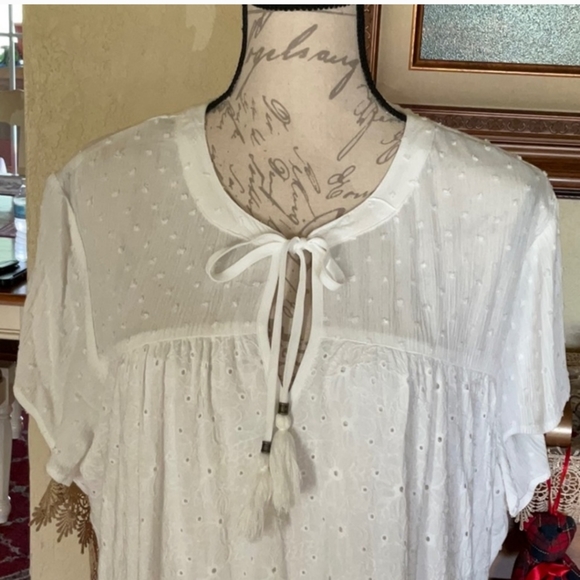 Kate & Sam White Eyelet Maxi Dress, sz M NWT - Picture 4 of 9